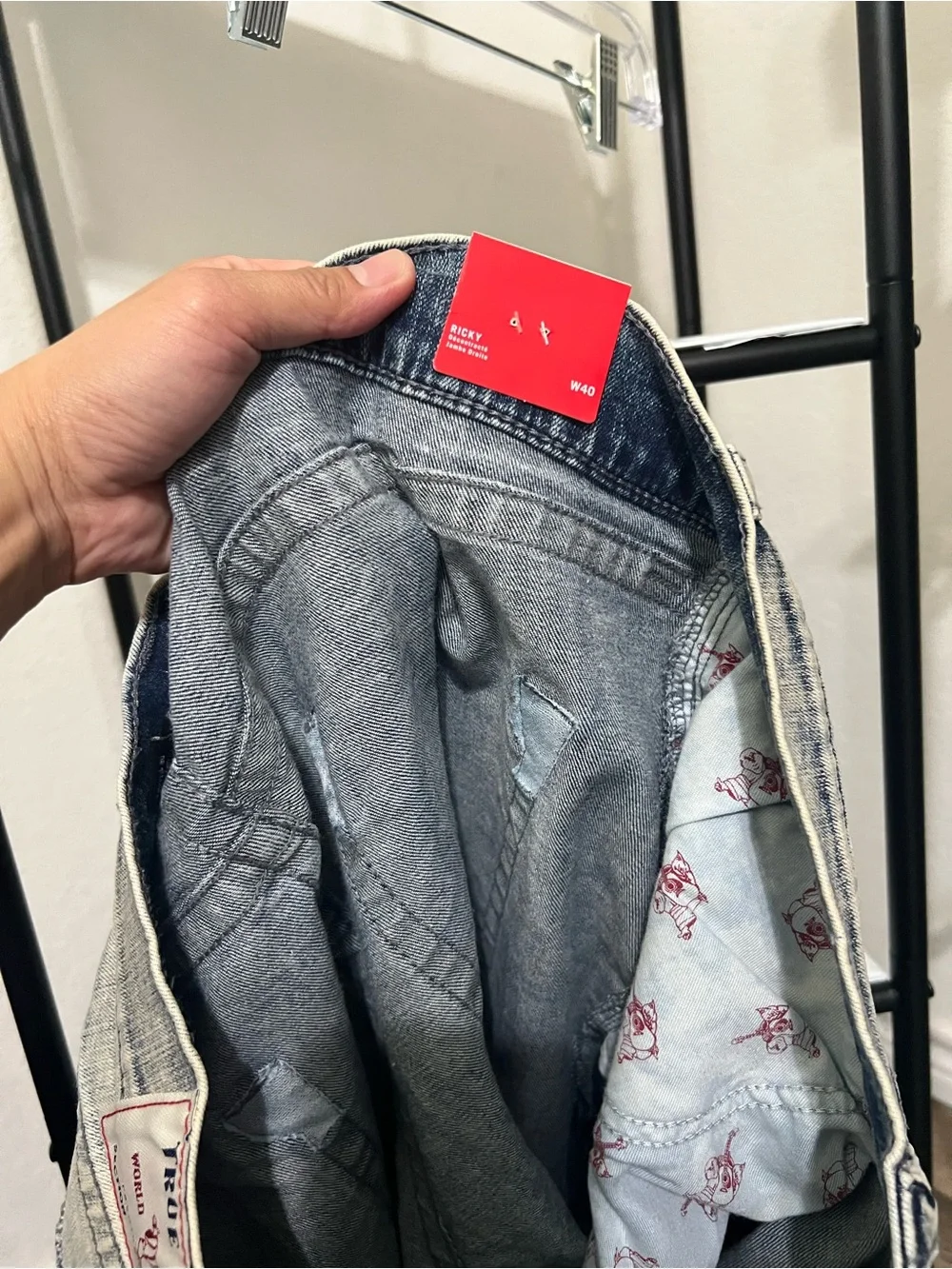 NWT True Religion Ricky Raw Hem Shorts - Men's Light Wash Denim Shorts